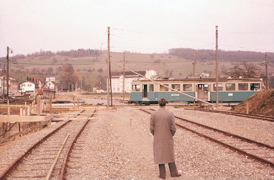 BDB Bremgarten, neuer Bahnhof im Bau, Depotzufahrt, 1958