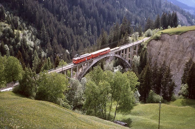RhB Chur-Arosa, Gründji-Tobel Brücke, 1972