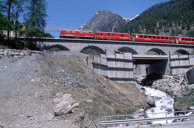 RhB Sagliains, Brücke bei Vereinatunnel, 1998