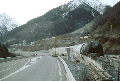 RhB Vereina Süd, Vortunnel Lavin, 1993