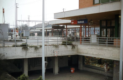 SBB, Rothrist, Bahnhof mit Personenunterführung, Aufnahme 1981