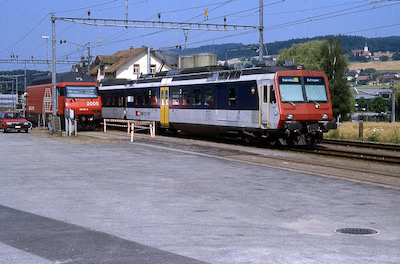 SBB, Safenwil, NPZ und Re 460 025, Aufnahme 1993