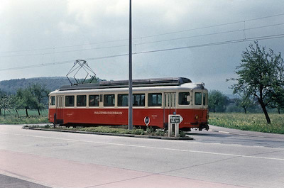 WB, Bubendorf, Triebwagen BFe 4/4 (Serie 1-3), Aufnahme 1957