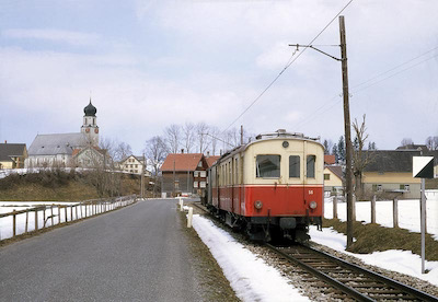 AB, bei Schwende, Dieseltriebwagen ABDm 2/4 56, Aufnahme 11. April 1970 (Photo: Karl Meyer)