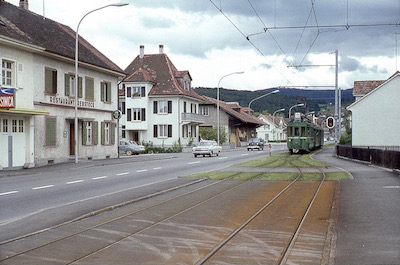 Aesch Hauptstrasse mit BVB, 1965