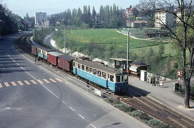 BTB Haltestelle Dorenbach vom Viadukt, 1963