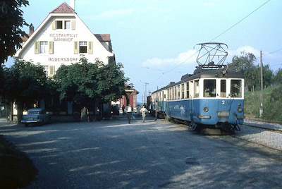 BTB, Rodersdorf (Endstation), Zug mit ABe 4/4 2, Aufnahme 1965