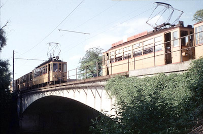 BEB Kreuzende Züge, Birsbrücke, Münchenstein, 1966