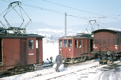 WSB Gontenschwil, kreuzende Güterzüge, 1965