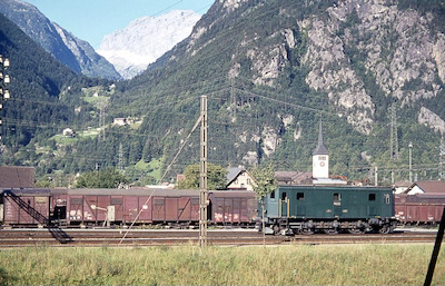 SBB, Erstfeld, für Pendelzüge umgebaute Ae 3/5 für Pendelzüge, Aufnahme 1971