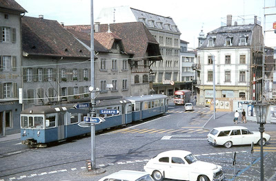 WSB, Aarau Behmen, Pendelzug mit Be 4/4, Aufnahme 1967