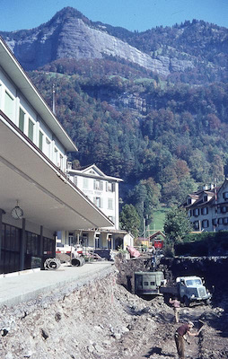 RB Vitznau, Bau der Unterführung, 1968