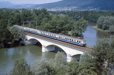 SBB/ÖBB Transalpin, Basel-Wien, Reussbrücke, 1961