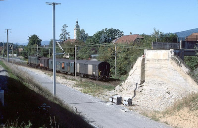 SBB Rupperswil, von Wildegg, alte Überführung, 1983