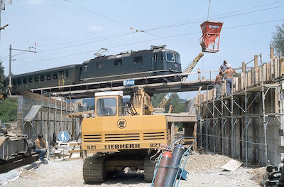 SBB Felsenau, Unterführung im Bau, 1982