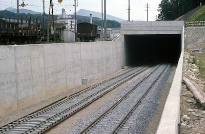SBB Olten, Tannwald-Tunnel im Bau, 1979