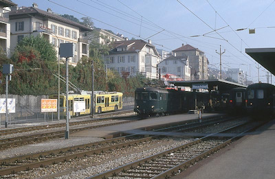 SBB Bahnhof Neuchâtel, Trolleybus, 1989