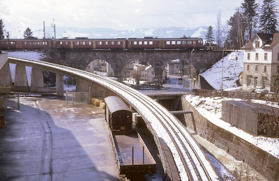 SBB Rüti, Jonaviadukt, Zahnradbahn, 1970