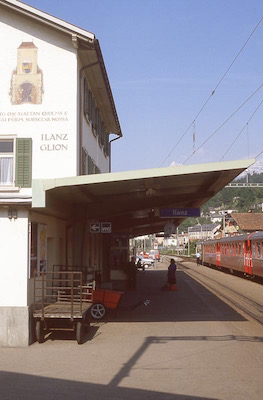 RhB Ilanz, Bahnhof, 1988