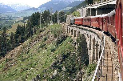RhB Glacier-Express, Russeinbrücke, 1968