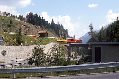 RhB Einfahrt St. Moritz, 1991