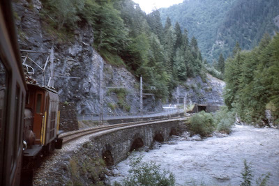 RhB Furna-Schiers, alte Linie am Fluss, 1972
