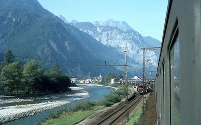 SBB Gotthardbahn, Erstfeld, Reuss, Aufnahme 1967
