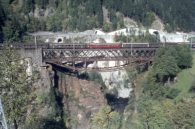 SBB Gotthardbahn, Reussbrücke Intschi im Zustand vor 1975, Aufnahme 1967
