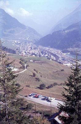 Airolo von Gotthardstrasse, 1970