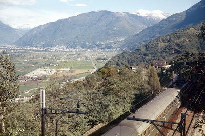 SBB, Strecke Bellinzona-Chiasso, Monte Ceneri, Magadino-Ebene, Aufnahme 1970