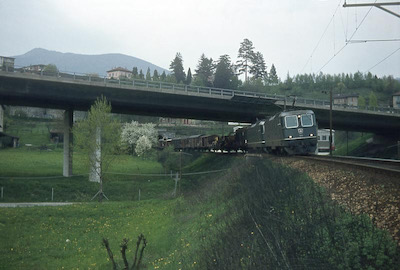 SBB, Strecke Bellinzona-Chiasso, Balerna, Güterlinie, Re 4/4 II, Aufnahme 1974