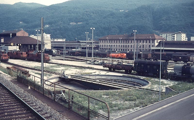 SBB, Chiasso, Depot, Drehscheibe, Aufnahme 1970