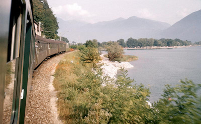 SBB, Strecke Bellinzona-Locarno, am Lago Maggiore, Aufnahme 1962
