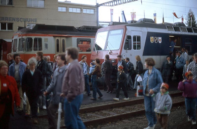 Wohlen-Meisterschwanden-Bahn, Fahrwangen-Meisterschwanden, Fest, BDe 4/4, NZP, Aufnahme 1991