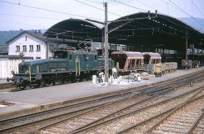 SBB, Bahnhof Olten, Kieszug mit Be 6/8 II 13254, Aufnahme 1969