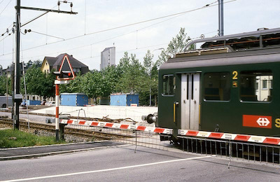 SBB, Bischofszell Stadt, nordöstlich vom Bahnhof, BDe 4/4, Aufnahme 1987
