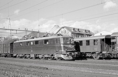 SBB, Wohlen, Ae 6/6 11412 Kanton ZÜRICH, Dreiachser B3, Aufnahme 1957