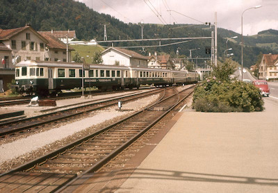 BT, Wattwil, Pendelzug mit BDe 4/4 50, Aufnahme 1962