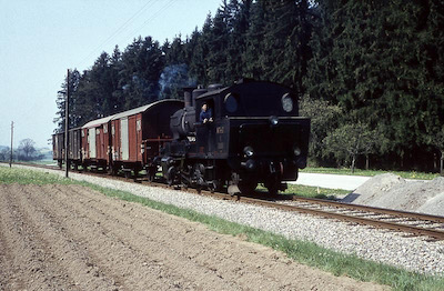MThB, Märwil, Güterzug mit Ec 3/5 1, Aufnahme 1960