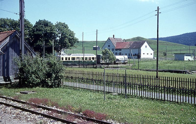SGA, Gais, Zug mit ABDeh 4/4 der Serie 6-8 aus Richtung Altstätten kommend, Aufnahme 1966