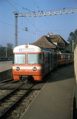 SZB, Jegenstorf, Pendelzug, Aufnahme 1977